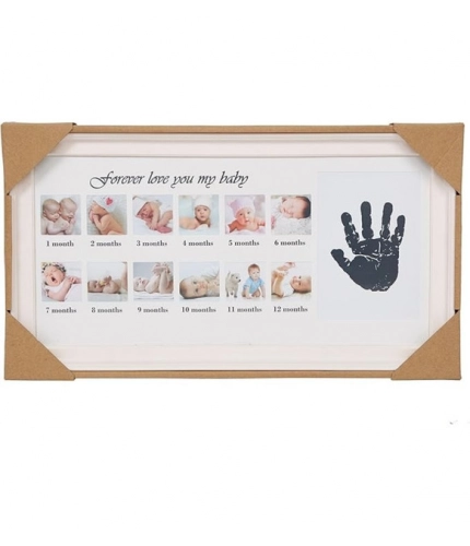Acrylic Birthday Baby Handprints And Footprints Frame (Multicolor)