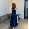 Women's Casual Denim Sleeveless Dress (Blue)