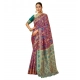 Women's Silk Blend Woven Paithani Saree With Unstitched Blouse 5.5Mtr (Purple)