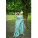 Women's Faux_Banarasi Lining Pattern Saree With Unstitched Blouse 5.5Mtr (Light_Aqua_Blue)