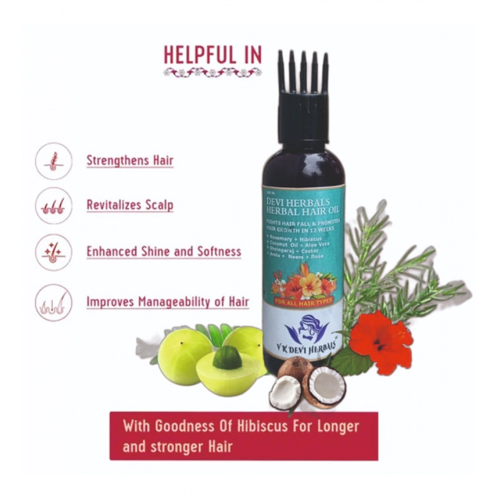 Devi Herbels Rosemary Herbal 100 ML Hair Oil - Men's And Women's Hair Growth Oil