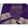 Women's Crepe Chit Pallu Solid Saree With Unstitched Blouse 5.5Mtr (Purple) Women's Crepe Chit Pallu Solid Saree With Unstitched Blouse 5.5Mtr (Purple)