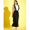 Girl's Cotton Printed Sleeveless Dungaree (Black-White) Girl's Cotton Printed Sleeveless Dungaree (Black-White)