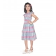 Girl's Lycra Printed Sleeve Less Round Neck Dress (Multicolor)