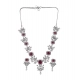Women's Brass Silver Plated Necklace set (Red)