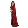 Women's Georgette Printed Saree With Unstitched Blouse 5.5Mtr (Red) Women's Georgette Printed Saree With Unstitched Blouse 5.5Mtr (Red)