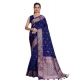 Women's Jacquard Woven Saree With Unstitched Blouse 5.5Mtr (Navy) Women's Jacquard Woven Saree With Unstitched Blouse 5.5Mtr (Navy)