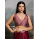 Women's Satin Crepe Printed Saree With Unstitched Blouse 5.5Mtr (Maroon)