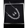 Women's Brass Silver Plated Necklace set (Multicolor)