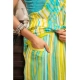 Women's Linen Cotton Printed Ready To Wear With Pocket Saree With Unstitched Blouse 5.5 Mtr (Light_Aqua_Blue)