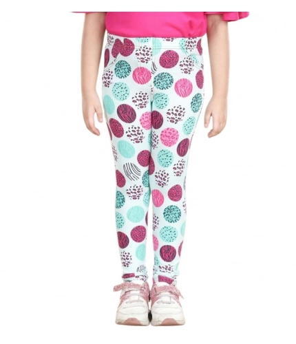 Girl's Cotton Lycra Floral Elasticated Jeggings (Multicolor)