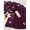 Women's Chiffon Butti Dotted Saree With Unstitched Blouse 5.5Mtr (Wine) Women's Chiffon Butti Dotted Saree With Unstitched Blouse 5.5Mtr (Wine)