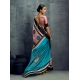 Women's Satin Crepe Printed Saree With Unstitched Blouse 5.5Mtr (Multicolor)