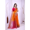 Women's Organza jacquard Embellished Saree With Unstitched Blouse 5.5Mtr (Orange) Women's Organza jacquard Embellished Saree With Unstitched Blouse 5.5Mtr (Orange)