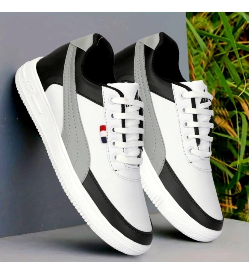 Men's Casual Synthetic Lace-ups Casual Shoes (White)