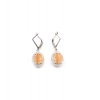 Women's Brass Silver Plated Pendant Set (Orange)
