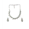 Women's Brass Silver Plated Necklace set (Turquoise)
