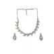 Women's Brass Silver Plated Necklace set (Turquoise)