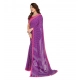 Women's Georgette Printed Saree With Unstitched Blouse 5.5Mtr (Purple)