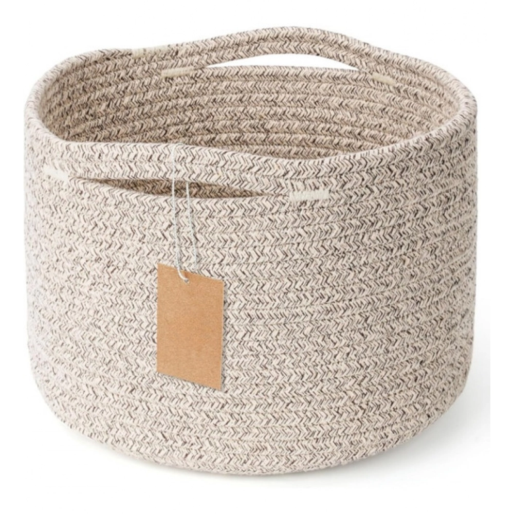 Cotton Kidi 9x7 Inch Pack of 3 Storage Basket For Clothes (Light Brown)