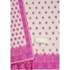Women's Banarasi Silk Printed Unstitched Salwar Suit Material With Dupatta (Pink, 3Mtrs)