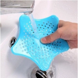 Pack of 6_Star-Shaped Silicone Sink Filter – Hair Catcher And Drain Strainer (Color: Assorted )