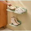 Plastic Solid Wall Hanging Shoe Rack (Multicolor)