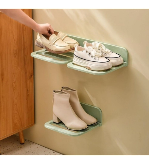 Plastic Solid Wall Hanging Shoe Rack (Multicolor) Plastic Solid Wall Hanging Shoe Rack (Multicolor)