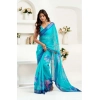 Women's Faux Linen Floral Print Ready to wear Saree With Unstitched Blouse 5.5Mtr (Light_AquaBlue) Women's Faux Linen Floral Print Ready to wear Saree With Unstitched Blouse 5.5Mtr (Light_AquaBlue)