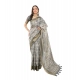 Women's Polyester Printed Saree With Unstitched Blouse 5.5 Mtr (Grey)