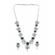 Women's Brass Silver Plated Necklace set (Green)
