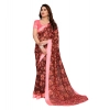 Women's Georgette Printed Saree With Unstitched Blouse 5.5Mtr (Maroon)
