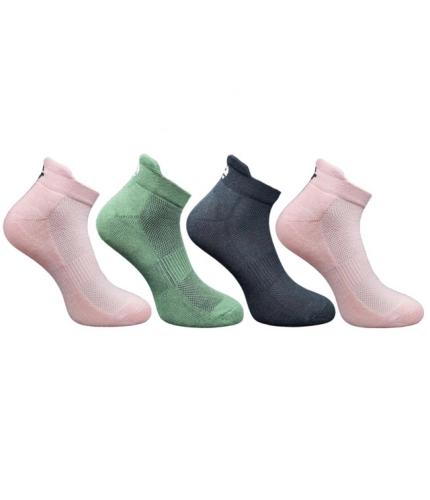 4_Pair Set Unisex Casual Cotton Printed Ankle Length Socks (Multicolor)
