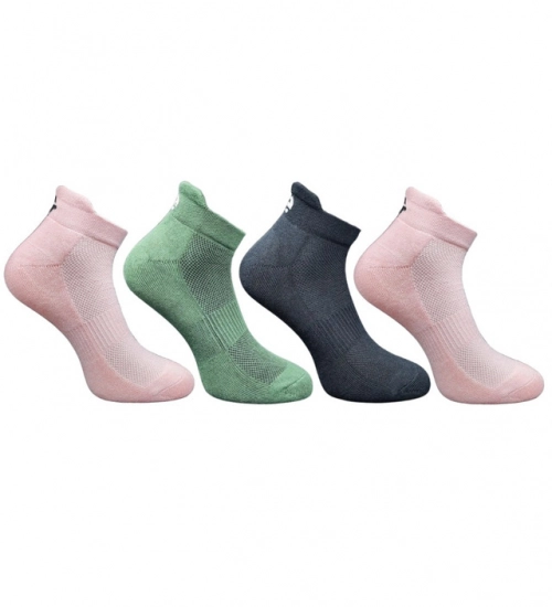 4_Pair Set Unisex Casual Cotton Printed Ankle Length Socks (Multicolor)