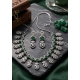 Women's Brass Silver Plated Necklace set (Green) Women's Brass Silver Plated Necklace set (Green)