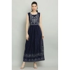 Women's Casual Rayon 3-4th Sleeves Kurti (Blue)