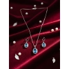 Women's Brass Silver Plated Pendant Set (Blue) Women's Brass Silver Plated Pendant Set (Blue)