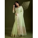 Women's Tissue Checks_With_Buttis Saree With Unstitched Blouse 5.5Mtr (Light_Green)