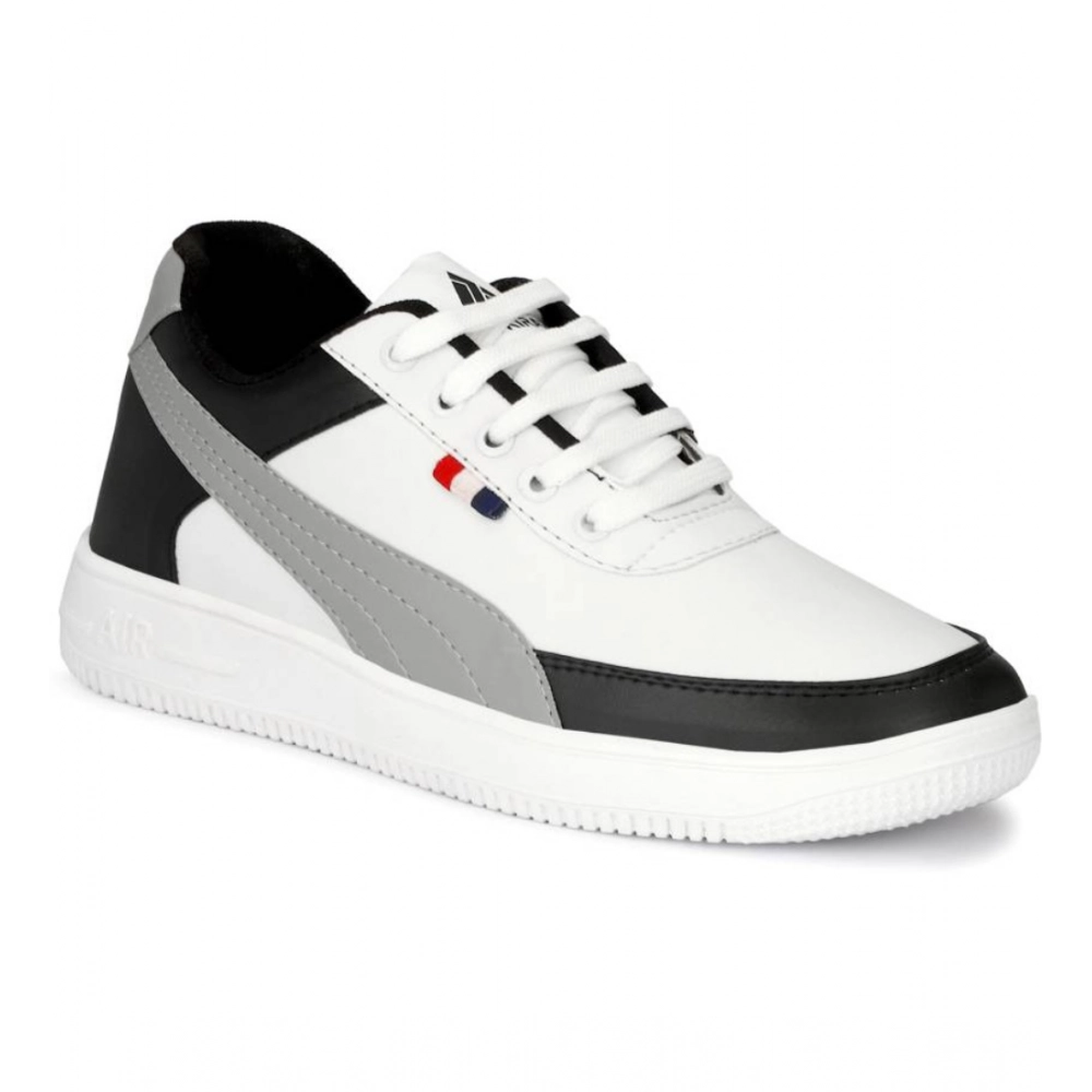 Men's Casual Synthetic Lace-ups Casual Shoes (White)