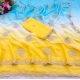 Women's Digital Printed  Geogette Saree With Unstitched Blouse (Yellow, 5-6 Mtrs)