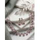 Women's Brass Silver Plated Necklace set (Pink)