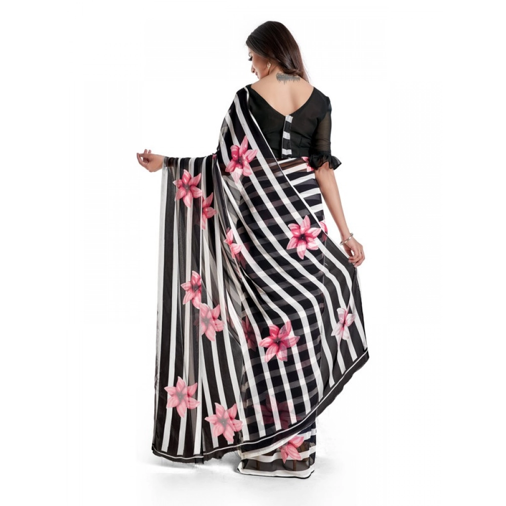 Women's Georgette Printed Saree With Unstitched Blouse 5.5Mtr (Pink) Women's Georgette Printed Saree With Unstitched Blouse 5.5Mtr (Pink)