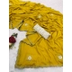 Women's Chiffon Butti Dotted Saree With Unstitched Blouse 5.5Mtr (Yellow)