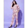 Women's Polyester Floral 3-4th Sleeve Co-Ord Set (Multicolor)