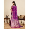 Women's Faux_Banarasi_Silk Woven Saree With Unstitched Blouse 5.5Mtr (Magenta) Women's Faux_Banarasi_Silk Woven Saree With Unstitched Blouse 5.5Mtr (Magenta)
