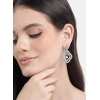 Women's Brass Silver Plated Drop Earrings (Pink)