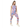 Women's Polyester Lycra Printed Sleeveless Active Wear (Multicolor)