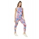 Women's Polyester Lycra Printed Sleeveless Active Wear (Multicolor)