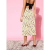 Women's Polyester Floral Side Zip Skirt (Multicolor)