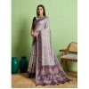 Women's Silk Blend Printed Saree With Unstitched Blouse 5.5Mtr (Grey) Women's Silk Blend Printed Saree With Unstitched Blouse 5.5Mtr (Grey)